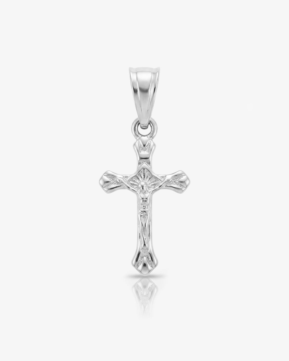 Charm MINI CROSS de plata con anilla pulida.