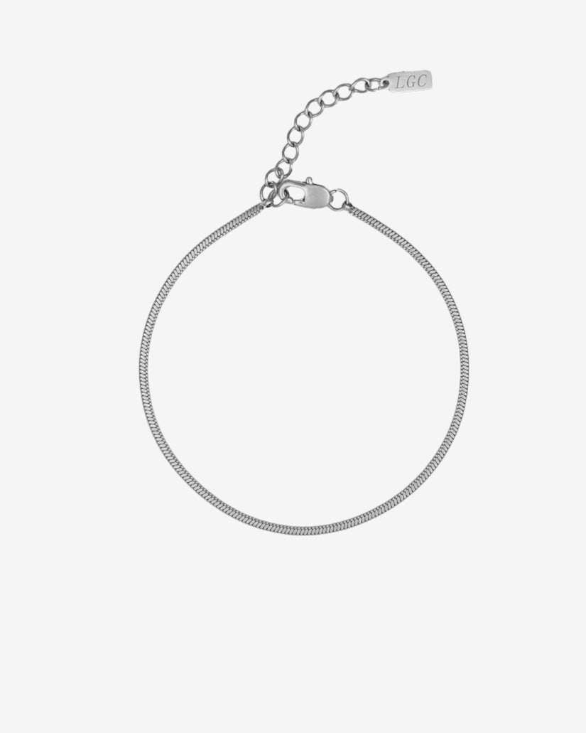 Pulsera plateada Lima de cadena delicada con extensor ajustable y cierre de mosquetón