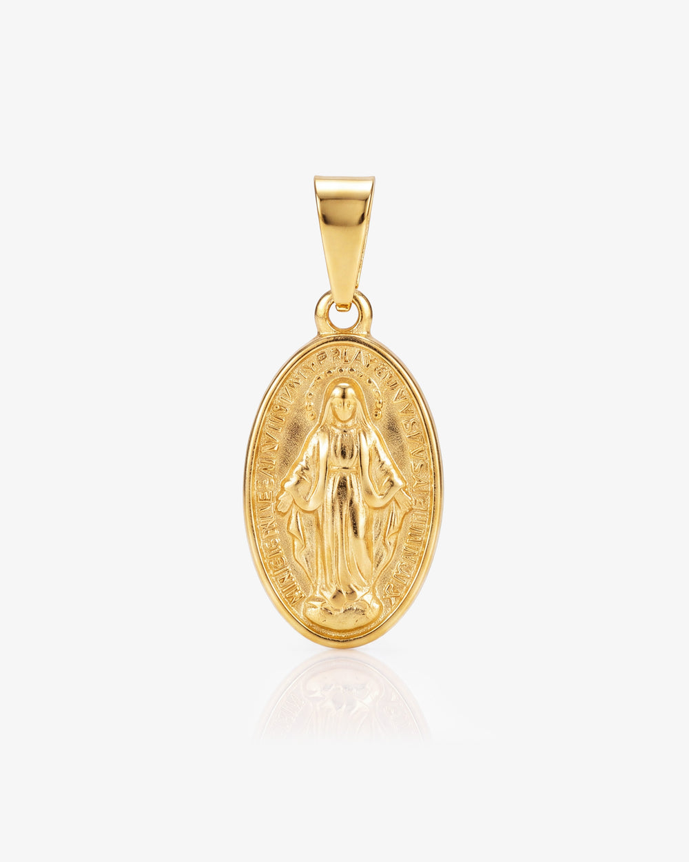 Charm MINI VIRGIN de oro con medalla ovalada y anilla